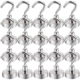 1 x RAW Customer Returns OCEUMAOA 20pcs Magnetic Hooks Extra Strong 15kg Neodymium Magnets with Hook 20mm Magnetic Hooks Punch-Free for Iron Doors Refrigerators Kitchens Clothes Racks Office Camping Magnetic Hooks Silver Hook Magnet - RRP €20.99