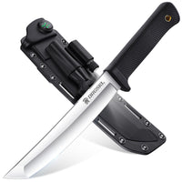 1 x RAW Customer Returns DRGSKL Recon Tanto Knife Sharp Jungle Hunting Knife with Kydex Sheath Outdoor Knife for Camping, Hiking Christmas Day Men Gifts Black - RRP €39.99