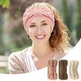 2 x Brand New ANBOO 3pcs Winter Headband for Women, Knitted Elastic Headband for Women with Fleece Lining White Pink Grey  - RRP €31.2