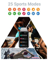 1 x RAW Customer Returns Fitness Tracker Fitness Watch Women Men, up to 7 days battery life, 20 training modes, SpO2 tracking, sleep monitoring, heart rate measurement, pedometer, 5ATM waterproof activity tracker - RRP €45.13