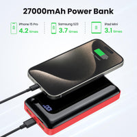 1 x RAW Customer Returns Bextoo Power Bank 27000mAh Power Bank USB C 22.5W External Mobile Phone Batteries LCD Display Portable Charger Outputs and Inputs Compatible with iPhone 15 14 13 12 Pro Samsung Huawei etc - RRP €24.99