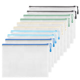 1 x Brand New FYY A5 File Bags, A5 Folders, 10 Pieces Waterproof Zip Bag Mesh Document Bag for Documents, Paper, Receipts, Documents, Cosmetics, Colorful Bags, Clear Zipper Bags - RRP €13.07