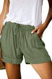 1 x RAW Customer Returns CZIMOO Women s Shorts Elegant Drawstring Beach Shorts Casual Hot Pants with Pockets Plain Elastic Short Pants Summer Pants Olive Green XL - RRP €25.7