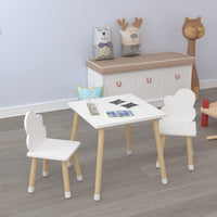 1 x RAW Customer Returns KYWAI Children s Coffee Table with Chair For a Child s Room with Style, Table and Chair in High Quality Pine Wood - RRP €85.61