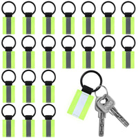 17 x Brand New Otuuz 20 Double Sided Reflective Keychains Safety Reflector Pendant High Visibility Keyring with Chains Kids Backpack Bicycle for School Bag, Fluorescent Green - RRP €229.67