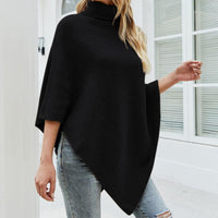 1 x RAW Customer Returns TBSCWYF Women s Fine Knit Throw Made of Merino Wool Cape Women s Knitted Cardigan Shawl Knitted Poncho - Women s Knitted Poncho with Collar High Quality Poncho Knitted Sweatshirt Pullover - RRP €23.18