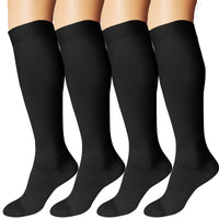 1 x RAW Customer Returns DDOBB 4 Pairs Compression Stockings Women and Men Support Stockings Compression Socks Support Socks Travel Stockings for Flight Sports Running Cycling Black 4, 4XL  - RRP €19.99