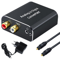 1 x RAW Customer Returns AMANKA Analog to Digital Audio Converter with Optical Cable - Analog to Digital Converter RCA Cinch 3.5mm Audio Jack to Toslink SPDIF Coaxial Audio Adapter for TV DVD Blu-Ray PS3 Xbox -Aluminum - RRP €19.99