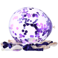 47 x RAW Customer Returns Gxhong Confetti Balloons, 60 Pieces White Purple Latex Balloons, 12 Inch Helium Balloons Latex Balloons with 4 Balloon Ribbons for Wedding Birthday Party Decorations Purple  - RRP €521.23