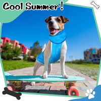 1 x Brand New Dog Cooling Vest Summer Jacket and Bandana Collar Set for Small Dogs Adjustable Cooling Coat and Breathable Neck Scarf for Puppies Pets, Blue S  - RRP €18.0