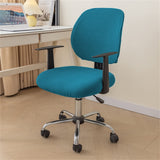 1 x RAW Customer Returns Stretch Split Office Chair Cover,Office Chair Cover for Computer Office Chair,Modern Chair Cover Removable Durable Washable Swivels,No Chair,Blue,1PC - RRP €19.95