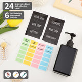 1 x RAW Customer Returns Segbeauty Lotion Dispenser Square, 4 Pieces 280ml Black Soap Dispenser Set with Handwritten Labels for Shampoo Shower Gel Soap Liquid Soap, Refillable Plastic Pump Bottles for Kitchen Bathroom - RRP €18.14