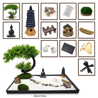 1 x RAW Customer Returns LuXianYS Japanese Zen Garden for Desk,12x8 inch Home Zen Garden Set,Japanese Zen Sand Garden Miniature Gift Set Mini Zen Garden for Home, Office Ornament - RRP €35.99