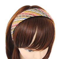 1 x RAW Customer Returns axy Wide Hairband in Raffia Look with Braided Surface Women s Summer Hairband Headband Hair Accessories HRN1 Beige-Colourful  - RRP €15.99