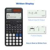 1 x RAW Customer Returns OSALO Scientific Calculator 417 Function 10 2 Digits, Written Screen Solar and Battery Calculator, Protective Case for School, Black Color OS 991ES Plus 2nd Edition  - RRP €27.05