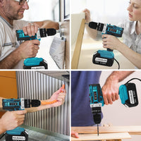 1 x RAW Customer Returns ASUNCELL Cordless Drill Driver, Professional 18V Cordless Screwdriver Set with 2 Batteries 5.5Ah, 25 1 Torque Levels, Adjustable 2-Speed, Built-in Light, 24pcs Accessories and Case, for Home DIY Project Blue  - RRP €62.51