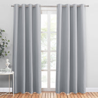 1 x RAW Customer Returns PONY DANCE Curtain Opaque Living Room Curtains Modern Curtains 2-Set Blackout Curtains with Eyelets Opaque Curtains, Silver Grey, H 200 x W 140 cm - RRP €44.95