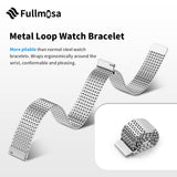 1 x RAW Customer Returns Fullmosa watch strap 20mm stainless steel smartwatch replacement strap for Samsung Galaxy Watch 6 5 4 40mm 44mm Huawei GT 3 42mm Garmin Vivoactive 3, watch band with magnetic clasp metal, silver 20mm - RRP €23.99