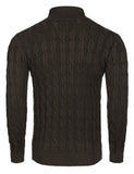 1 x RAW Customer Returns Misfuso men s turtleneck pullover long-sleeved shirt, knitted pullover men s fine knit cotton sweater with crew neck, slim fit basic men s sweater, size XL brown - RRP €22.18