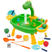 1 x RAW Customer Returns Kitchen sink toy set with water cycle, dishes and fruits, 2 in 1 fishing toy, play kitchen set for children aged 3 and over, 24 piece fishing toy - RRP €19.82