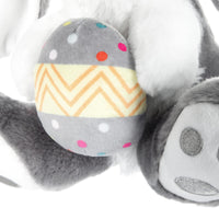 1 x RAW Customer Returns My OLi 20cm Easter Bunny Plush Rabbit with Easter Egg Stuffed Toy Rabbit Floppy Ears Sitting Bunny Stuffed Animal Bedtime Friend Easter Gifts for Children Babies Boys Girls, Grey - RRP €17.14