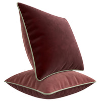 1 x RAW Customer Returns Blau Marit CAMBRIDGE Decorative Cushion Cover Set. CAMBRIDGE model. Made of extra soft velvet. Modern double-sided design. Padding not included. 45x45 cm, Garnet Pink, 2  - RRP €19.62