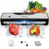 1 x RAW Customer Returns Raycial vacuum sealer, vacuum sealer for dry wet canned goods, keeps food fresh up to 10X longer, including 10 professional foil bags, with built-in cutter and hose - RRP €69.99