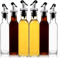 1 x RAW Customer Returns Tebery 6 pieces 250ml oil bottles vinegar bottle, vinegar and oil bottles set with pourers, olive oil oil dispenser made of glass, dispenser vinegar dispenser for oil, BBQ, cooking - RRP €17.14