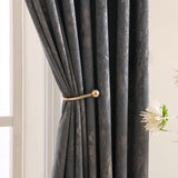 1 x RAW Customer Returns MIULEE Set of 2 Gold Foil Print Velvet Curtains Sparkle Curtains with Eyelets Thermal Curtain Eyelet Curtain for Bedroom Living Room 140 x 160 cm W x H Grey - RRP €26.3