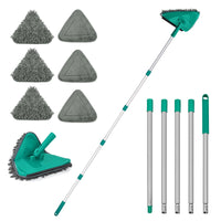 1 x RAW Customer Returns JEHONN Floor Mop with Long Handle 200CM, 3-In-1 Wall Mop with 6 Replacement Microfiber Chenille Pads for Ceiling, Painted Walls, Windows, Floor, Baseboard Green  - RRP €27.99