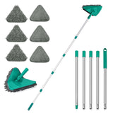 1 x RAW Customer Returns JEHONN Floor Mop with Long Handle 200CM, 3-In-1 Wall Mop with 6 Replacement Microfiber Chenille Pads for Ceiling, Painted Walls, Windows, Floor, Baseboard Green  - RRP €20.18