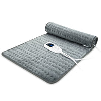 1 x RAW Customer Returns Heating pad, heat pad with automatic switch-off, heat pad for back, neck, shoulder, stomach, soft flannel surface, dark grey 85 x 43 cm  - RRP €35.99