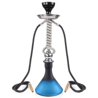 2 x Brand New REANICE 22 Shisha Water Pipe Hookah Set with 2 Hoses Glass Water Pipe Chicha Kit, Narghile Smokebox Bar Accessories Blue -  - RRP €67.98