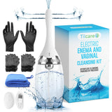 1 x RAW Customer Returns Tilcare Enema Vaginal Shower Set - Electric Shower with 3 Speed Settings and Remote Control - Enemas for Women and Men - Enema Cleaner with 15 Gloves and Towel - RRP €39.47