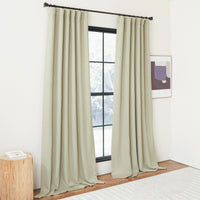 1 x RAW Customer Returns PONY DANCE Linen Look Curtain Beige Opaque Set of 2 H 245 x W 140 cm Linen Curtains with Ruffle Tape Blackout Curtains Living Room Curtains Opaque Linen Curtains for Bedroom Thermal Curtain - RRP €46.95