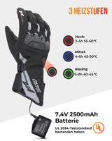 1 x RAW Customer Returns KEMIMOTO heated gloves, heated motorcycle gloves with 2500 mAh battery, heated winter motorcycle gloves for men and women, ideal for motorcycling, skiing, outdoor activities, etc - RRP €119.99