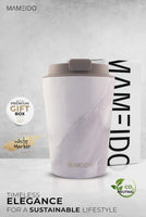 1 x RAW Customer Returns MAMEIDO thermal mug 350ml, 470ml 700ml - leak-proof coffee mug to go made of stainless steel, double-walled insulated, leak-proof - coffee to go mug keeps you warm White Marble, 0.35l  - RRP €27.99