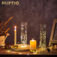 1 x RAW Customer Returns NUPTIO Hurricane Black Glass Candle Holder - 10 Pack Bulk Taper Candle Holders Candle Stick Holders Clear Metal Taper Candles Modern Wedding Centerpiece Christmas Dinner Fireplace - RRP €101.59