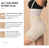 1 x RAW Customer Returns FeelinGirl Waist Trainer Pants with Zipper - Women s Shapewear with Adjustable and Removable Straps Lace Shapewear Beige M - RRP €37.91