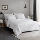 1 x Brand New RAJEGAR 3 Piece Crushed Velvet Bedding Set with Duvet Cover and 2 Pillowcases, Solid Color - RRP €33.43