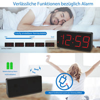 1 x RAW Customer Returns Eachui LED digital alarm clock with charging station, alarm clock with large numbers, brightness and volume adjustable, snooze, 12 24HR, digital clock mains operated - RRP €20.16