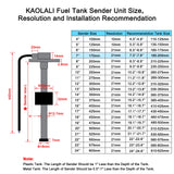 1 x RAW Customer Returns KAOLALI Fuel Level Sensor, Level Sensor, Boat Fuel Sender, Fuel Tank Sending Unit, Fits Fuel Gauge Water Level Indicator, 0-190 Ohm 175mm for RV, Boat - RRP €28.96