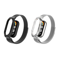 1 x RAW Customer Returns Transmore 2 Pack Metal Bracelet for Xiaomi Band 8 Replacement Bracelet Compatible with Xiaomi Mi Band 8 Stainless Steel Strap Magnetic Buckle Bracelet Black Silver - RRP €10.07