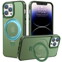 1 x RAW Customer Returns PuyaTeya Mobile Phone Case for iPhone 14 pro max Case, with Invisible Stand with Mag Safe Scratch-Resistant Protective Case Anti-Fingerprint Translucent Matte Case iPhone 14 pro max 6.7 Dark Green  - RRP €18.99