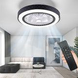 1 x RAW Customer Returns POWROL Ceiling Fan with Light and Remote Control 48CM Bladeless Ceiling Fans with Lights 6 Speeds 3 Colors Dimmable Modern LED Ceiling Fan 48W for Living Room Bedroom - RRP €114.56