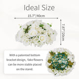 1 x RAW Customer Returns Inweder Artificial Flower Balls for Centerpieces - 2 Pieces Artificial Flower Balls White Large Artificial Flowers Silk Rose and Hydrangea with Base for Wedding Table Decoration - RRP €49.01