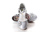 1 x RAW Customer Returns ELSA ANNA Princess Shoes for Girls - 3cm Heel Shoes - Glitter Elsa Costume Shoes for Parties and Birthdays - High Heels for Kids SHOES2 Silver, Numeric 31  - RRP €23.59