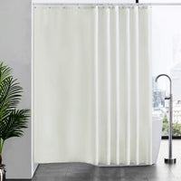 1 x RAW Customer Returns Furlinic Overlength shower curtain beige anti-mould, bathroom curtain made of polyester fabric textile, water-repellent, washable, curtain for bathtub and shower, with 16 rings 244x200. - RRP €21.17