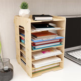 1 x RAW Customer Returns PUNCIA 7-Tier Wooden Office Document Organizer Desk Organizer Office Organizer Desk Document Holder Folder Holder A4 Paper Holder for Office Home and School - RRP €35.4