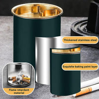 6 x Brand New Kytpyi Ashtray, Ashtray for Outdoors, 2 Pieces Portable Windproof Ashtray Made of Stainless Steel, Removable Wind Ashtray for Outdoors Indoors Balcony Office Home Camping Green  - RRP €122.4